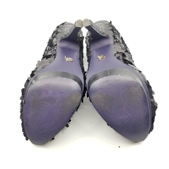 Rachel Roy Matte Black Sequin Pumps 7.5 - Picture 7 of 7